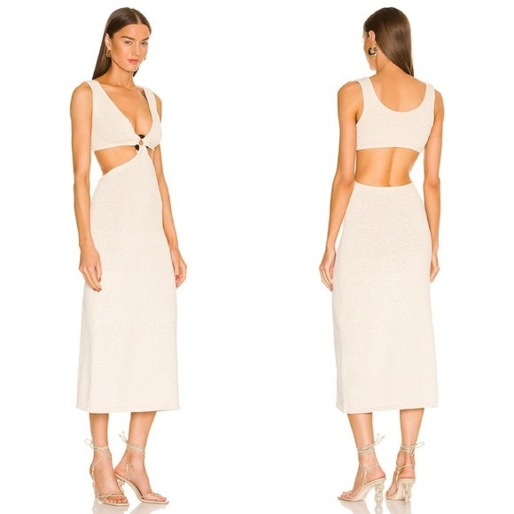 NEW Cult Gaia Bank Knit Dress Off White